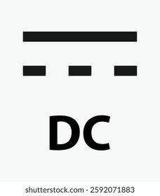 The symbols for direct current (DC).