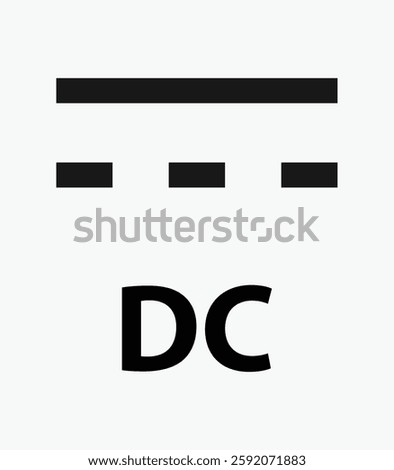 The symbols for direct current (DC).