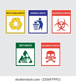 Symbols for each type of waste separation.