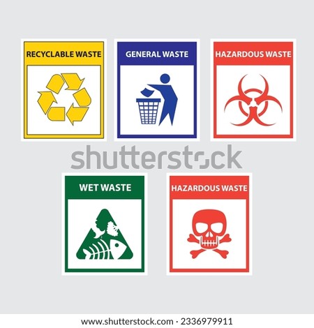 Symbols for each type of waste separation.