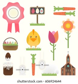 Symbols of Easter in a modern design .Modern design, elements for logos, banners, postcards and congratulations.