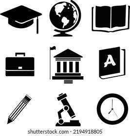  símbolos de los pasos de imágenes vectoriales de educación