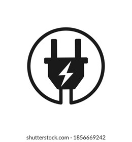 Symbols for electric car charging, flat design vector