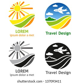Symbols and emblems for travel, tourism, adventure and expedition.