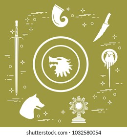 Symbols of fantasy. Art and cinema theme.