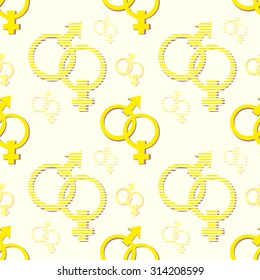 The symbols of femininity and masculinity. Seamless pattern.