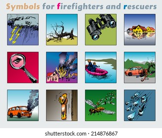 Symbols for firefighters and rescuers