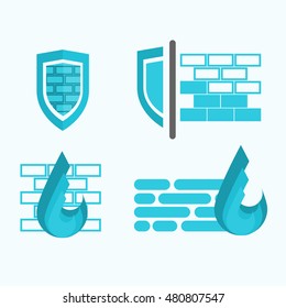 symbols of firewall and protection