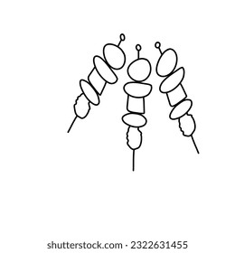 Symbols food icon food vector drawn by hand