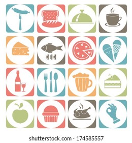 Symbols with food.Colorful vector. EPS-10