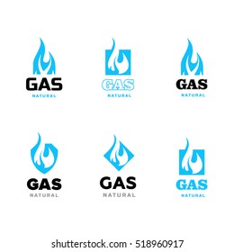 Symbols gas industry. Set of logos.