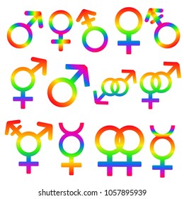 symbols of gender in the expression of the rainbow vector