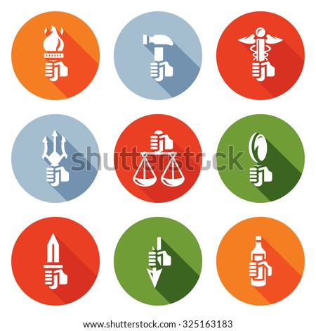 Symbols Gods Greek Mythology Icons Set Stock Vector (Royalty Free ...