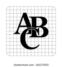 symbols heap of alphabet  - black vector icon