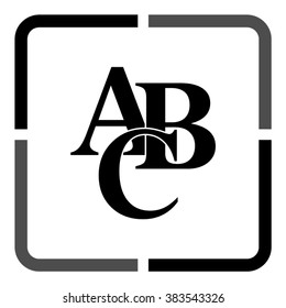 symbols heap of alphabet -  black vector icon