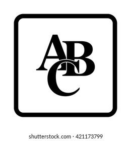 symbols heap of alphabet -  black vector icon