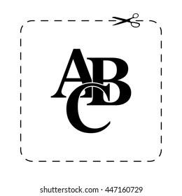 symbols heap of alphabet  - black vector icon