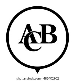 symbols heap of alphabet - black vector icon;  map pointer