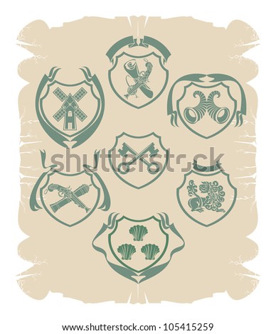 Symbols of heraldry, 1, vector