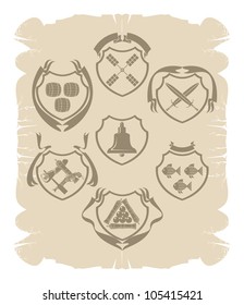 Symbols of heraldry, 2, vector