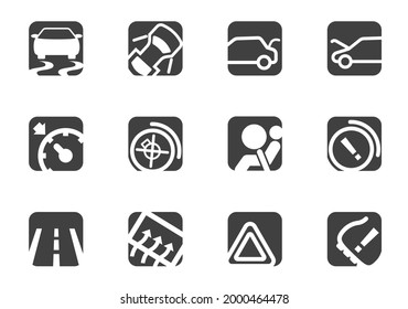 Symbols icons set isolated for car interface design