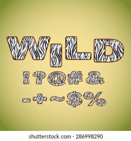 Symbols imitating zebra fur
