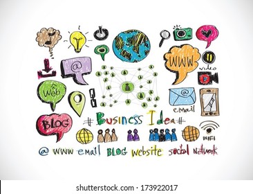 symbols of  internet services icons