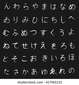 Symbols of the Japanese alphabet