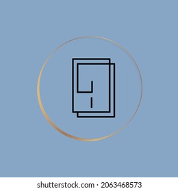 Símbolos y logotipos para diversos diseños colocados sobre un fondo de color plano
