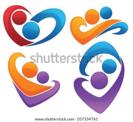 Symbols Love Vector Collection Signs Emblems Stock Vector (Royalty Free