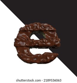 Symbols made of chocolate. letter e