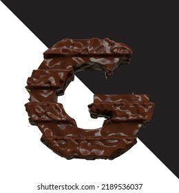 Symbols made of chocolate. letter g