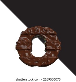 Symbols made of chocolate. letter o