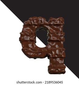 Symbols made of chocolate. letter q