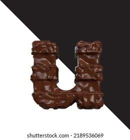 Symbols made of chocolate. letter u