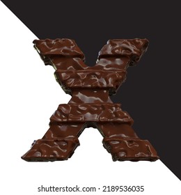 Symbols made of chocolate. letter x