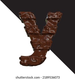 Symbols made of chocolate. letter y