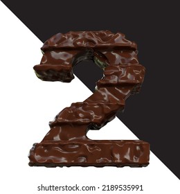 Symbols Made Of Chocolate. Number 2