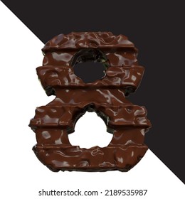 Symbols made of chocolate. number 8
