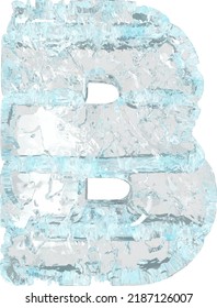 Symbols made of ice. letter b