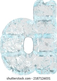 Symbols made of ice. letter d