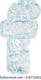 Symbols made of ice. letter f