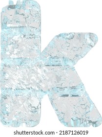 Symbols made of ice. letter k