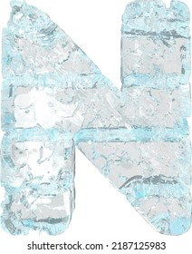 Symbols made of ice. letter n