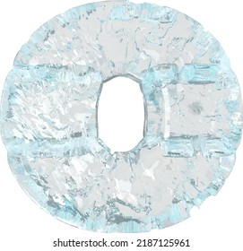 Symbols made of ice. letter o