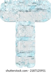 Symbols made of ice. letter t