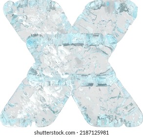 Symbols made of ice. letter x