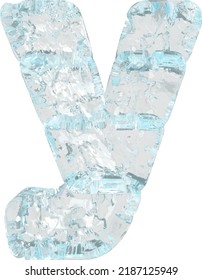 Symbols made of ice. letter y