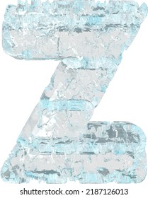 Symbols made of ice. letter z