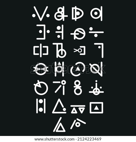 symbols magic signs figures alien language
